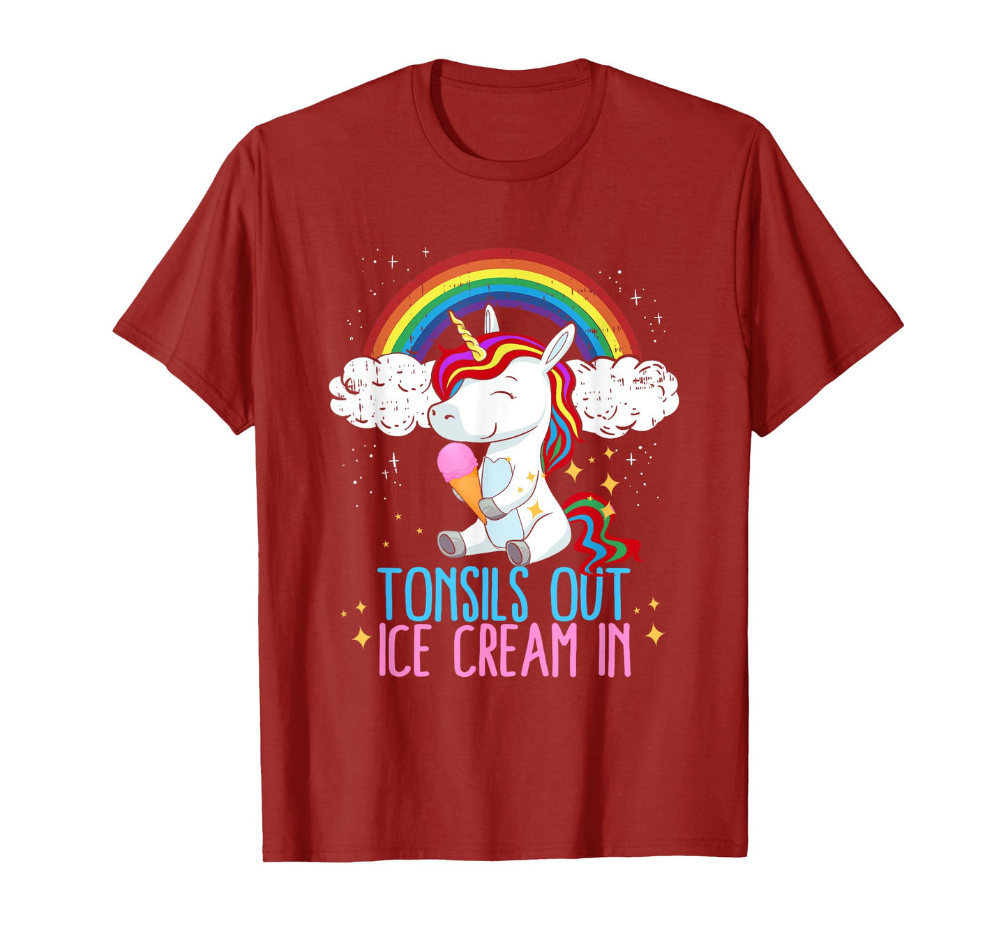 Tonsils Out Ice Cream In Tonsillectomy Tonsil Removal Girls T-Shirt