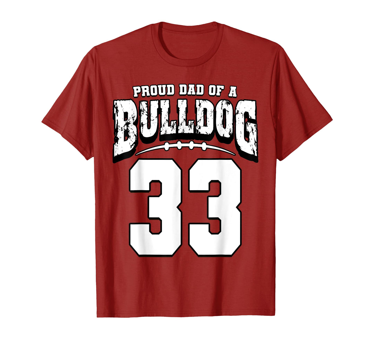 Proud Bulldog Football Dad Of Player 33 T-Shirt
