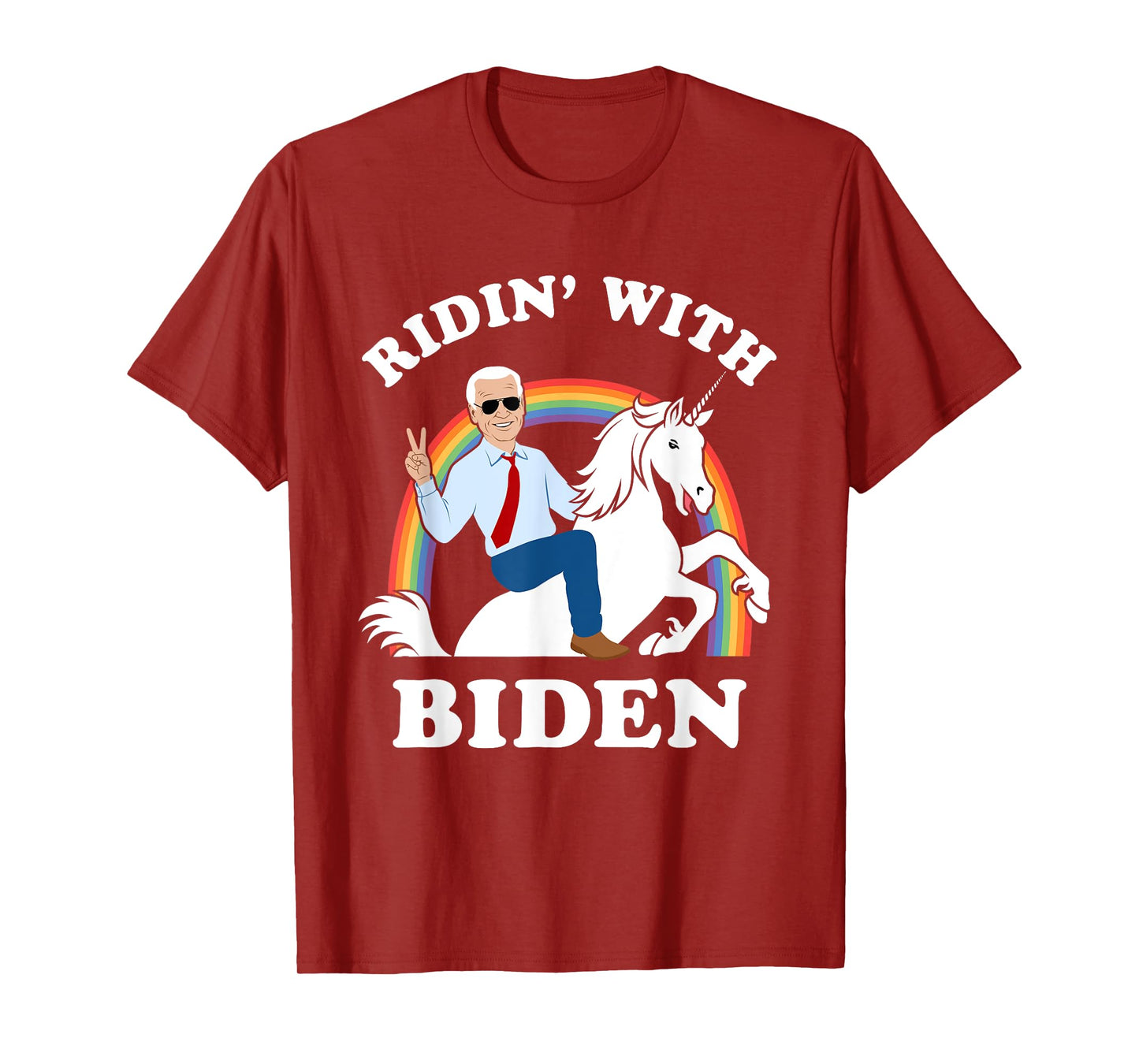 Unicorn Ridin' With Biden Funny Joe Biden T-Shirt