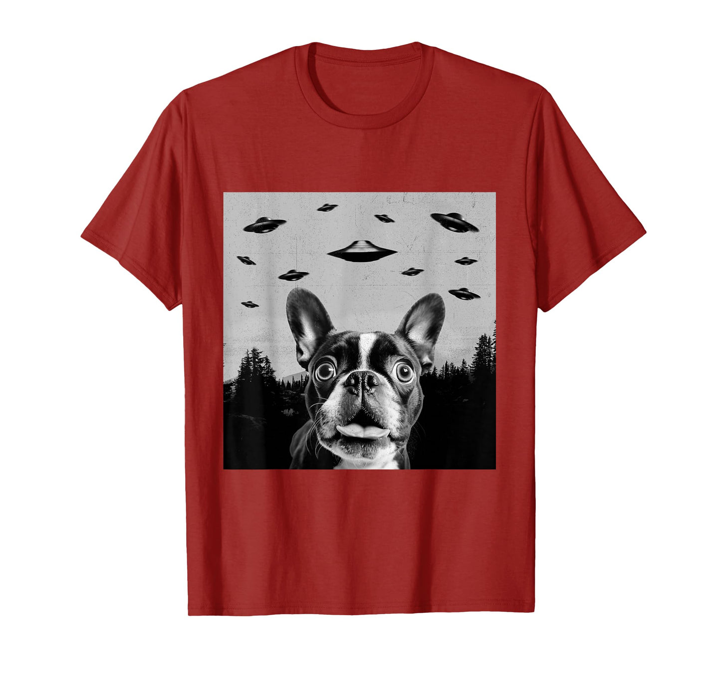Alien UFO Funny Frenchton Dog Lover Men Women Kids T-Shirt