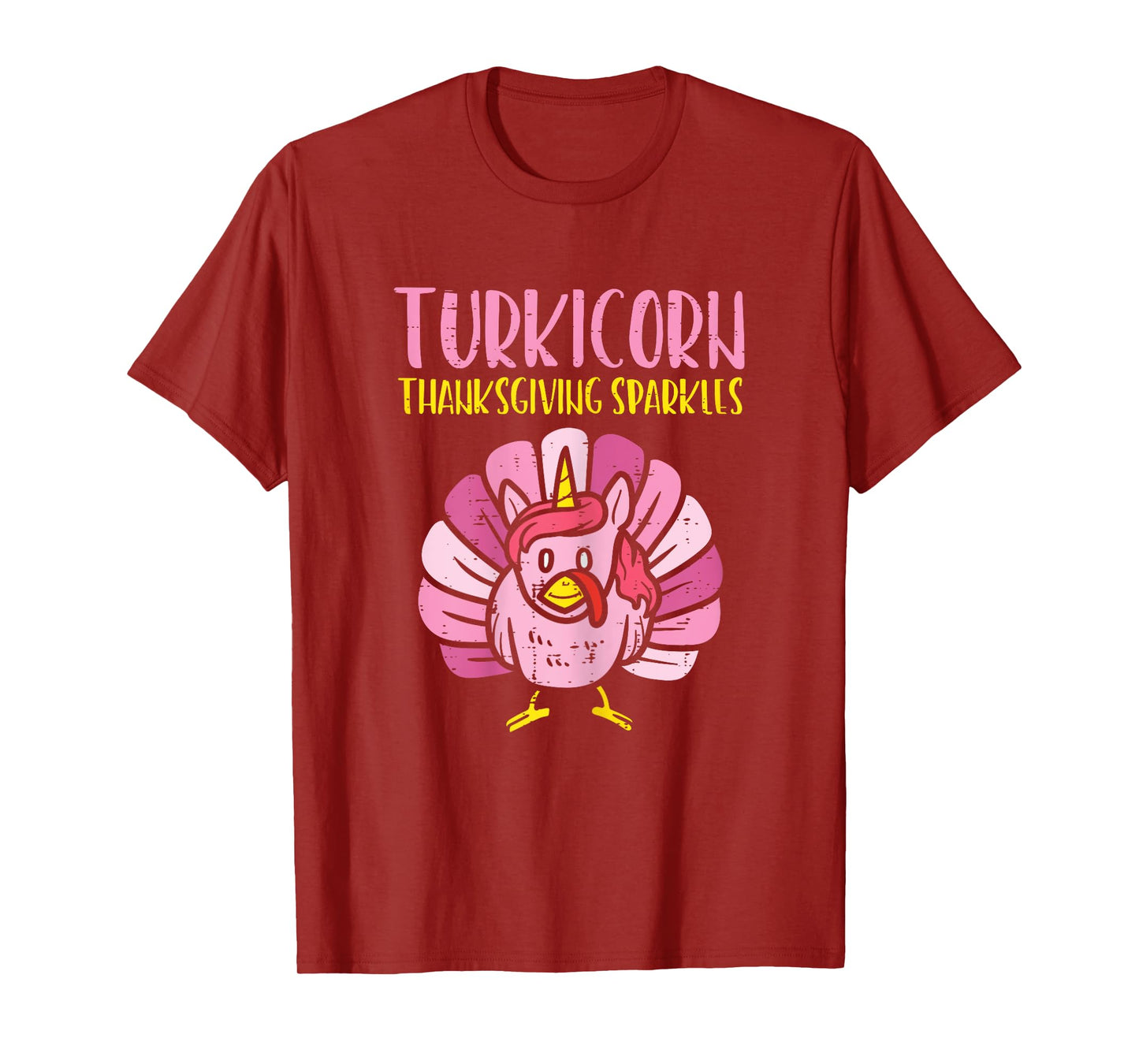 Turkicorn Thanksgiving Sparkles Turkey Unicorn Girls Women T-Shirt
