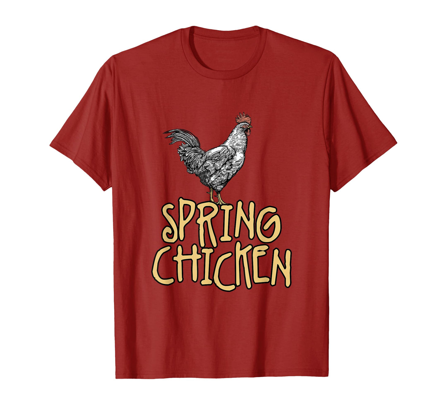 Spring Chicken Old Age Joke Birthday Senior Gag Graphic T-Shirt