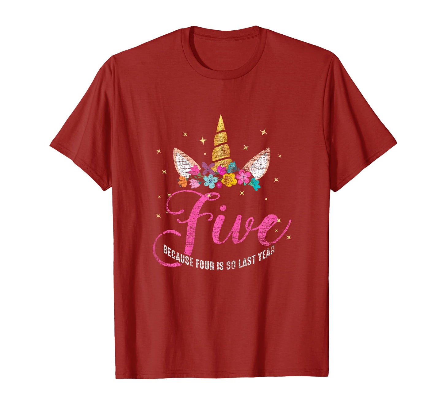 5 Years Old Birthday Girl Gifts Unicorn 5th Birthday T-Shirt