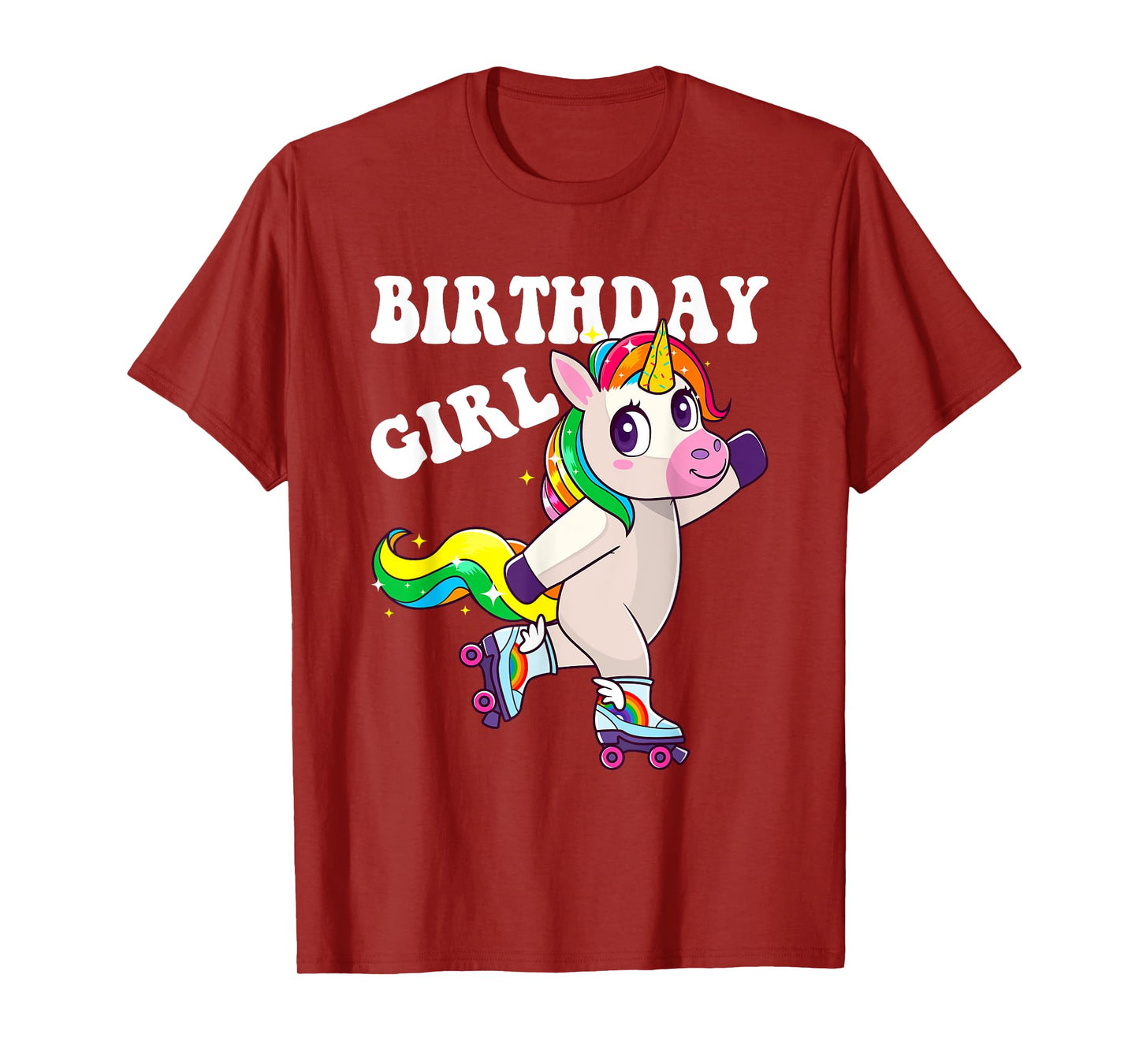 Roller Girl Unicorn Retro Birthday Rolling Skates Girls Kids T-Shirt