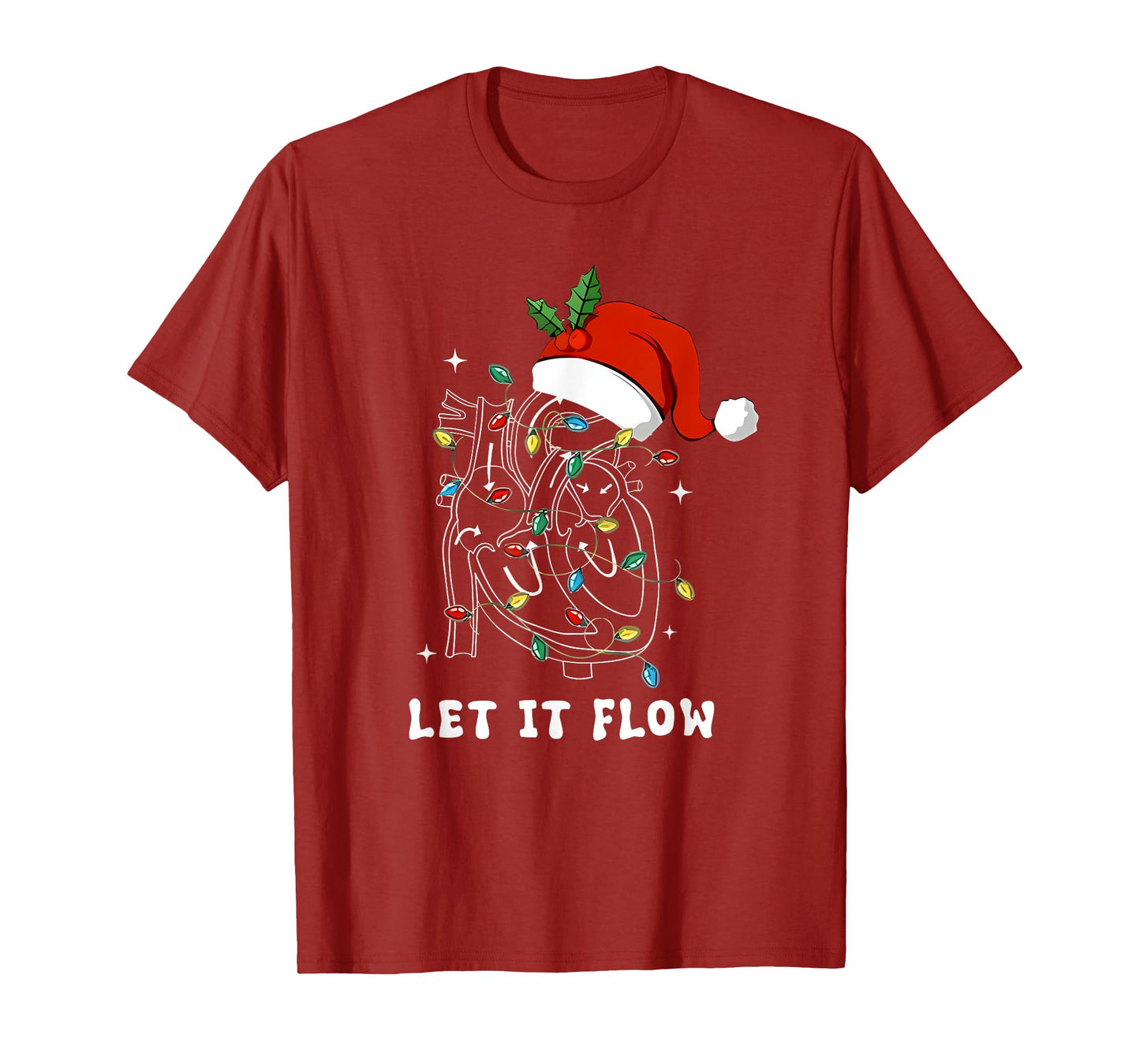 Let It Flow Christmas Cardiac Nurse Heart Anatomy Cath Lab T-Shirt