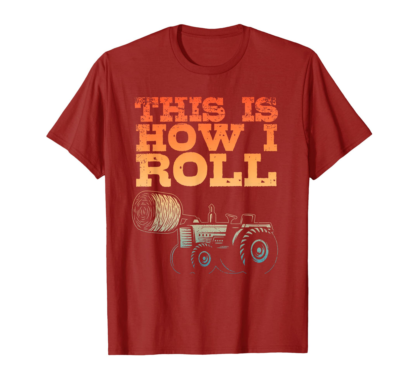 Farmer Art For Men Women Tractor Farming Hay Bale Cow Farmer T-Shirt