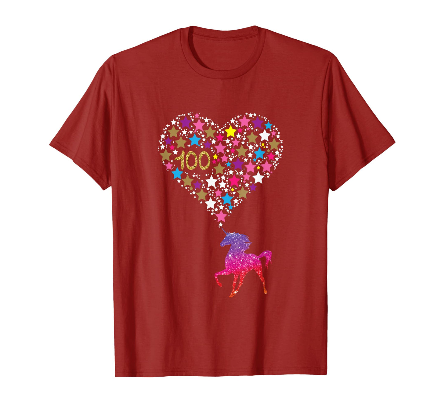 Unicorn 100 Days Of School Shirt Cute Happy Gift Outfit T-Shirt