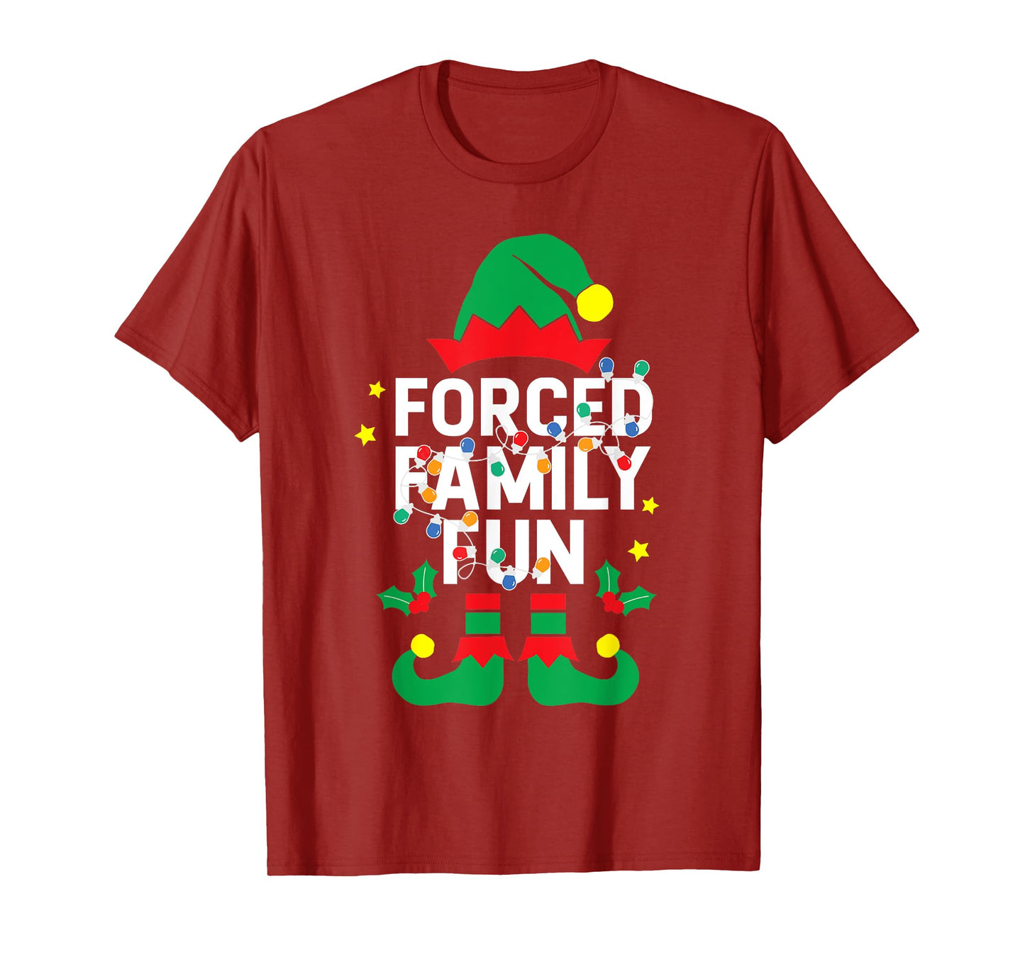 Funny ELF Forced Family Fun Sarcastic Christmas Pajama T-Shirt