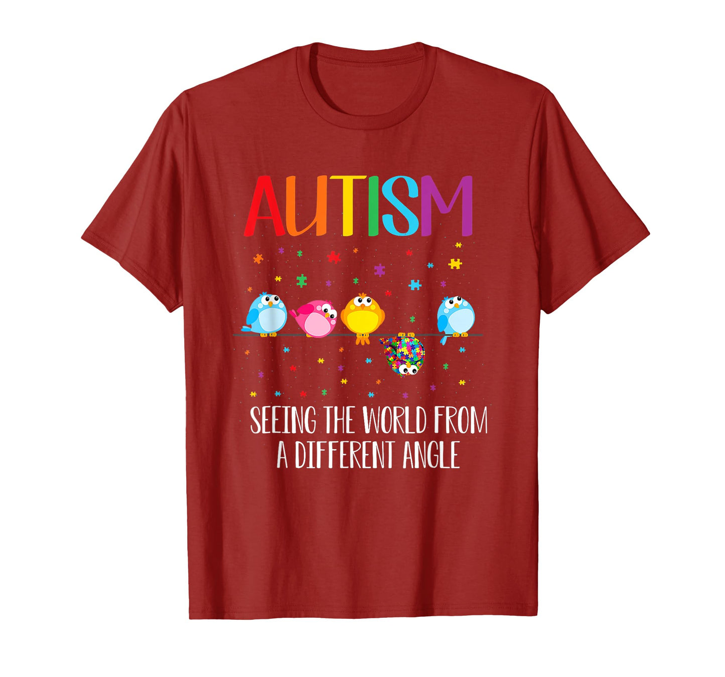 Cute Bird Autism Seeing The World From A Different Angle T-Shirt