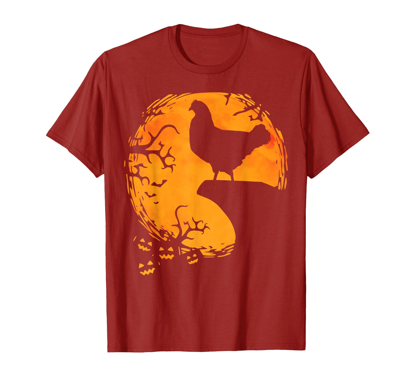 Funny Chicken Halloween Moon Silhouette Spooky Chicken Lover T-Shirt