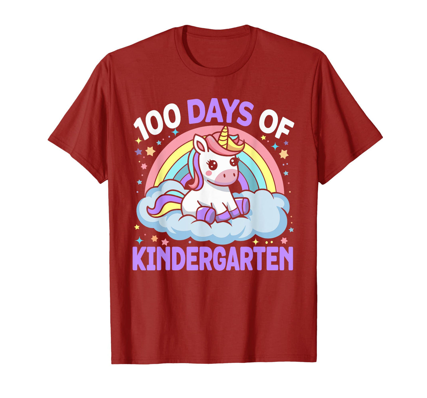 100th Days of Kindergarten Unicorn Girls 100 Days of School T-Shirt