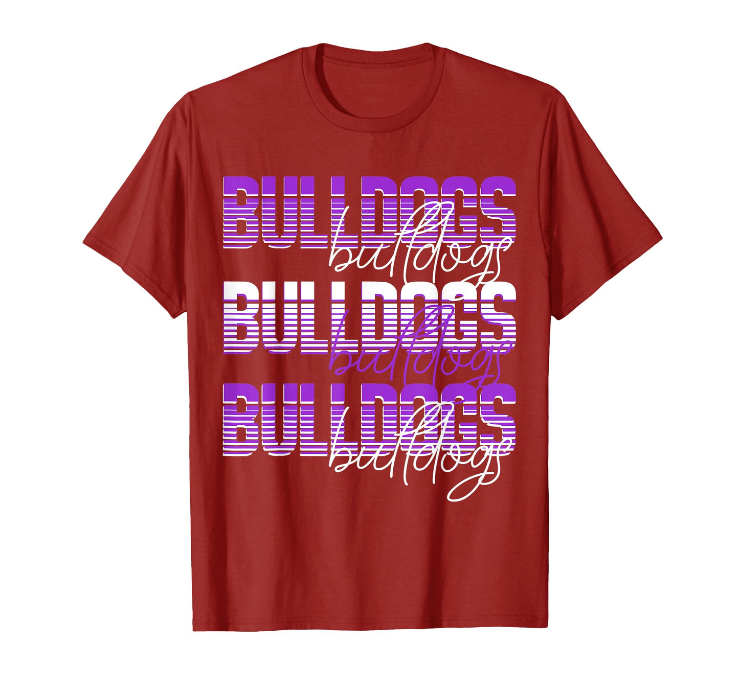 Bulldogs School Spirit Purple Bulldog Pride Game Day mascot T-Shirt