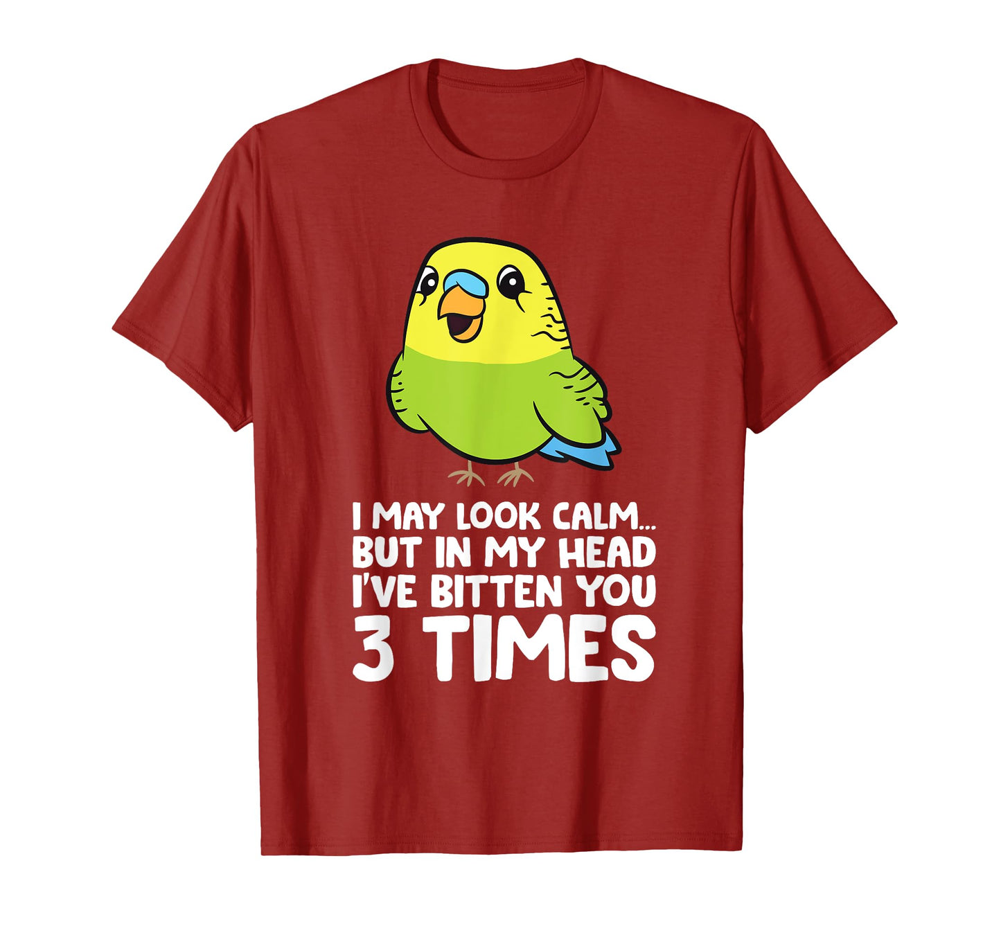 Budgie Bird In My Head I've Bitten You 3 Times Cute Parakeet T-Shirt
