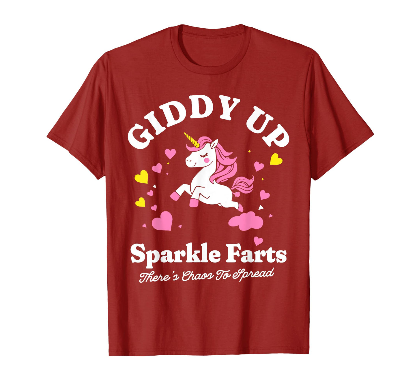 Giddy Up Sparkle Farts Funny Unicorn Chaos Design T-Shirt