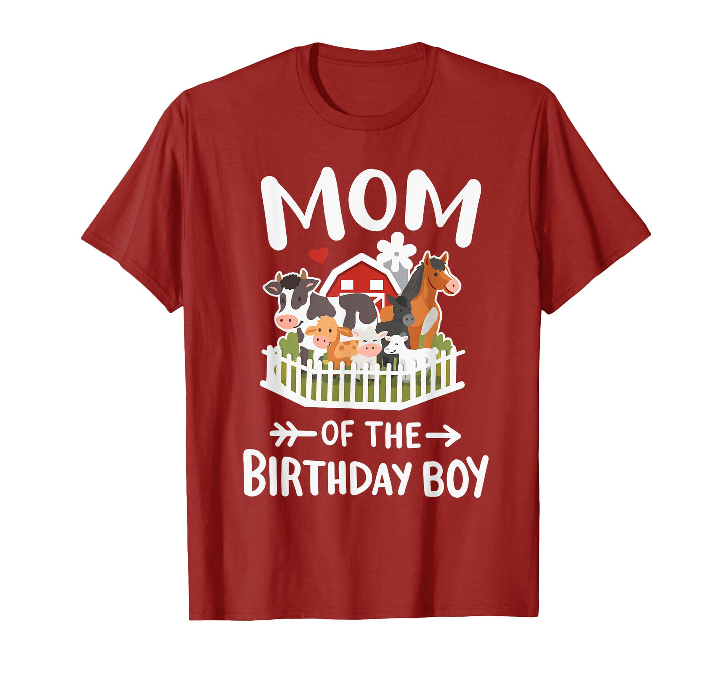 Mom Of The Birthday Boy Farm Animals Bday Family Matching T-Shirt