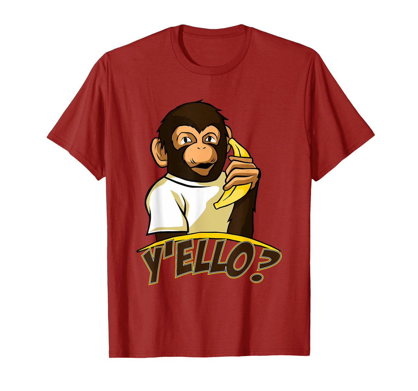 Yello Funny Talking Monkey On Banana Phone T-Shirt T-Shirt