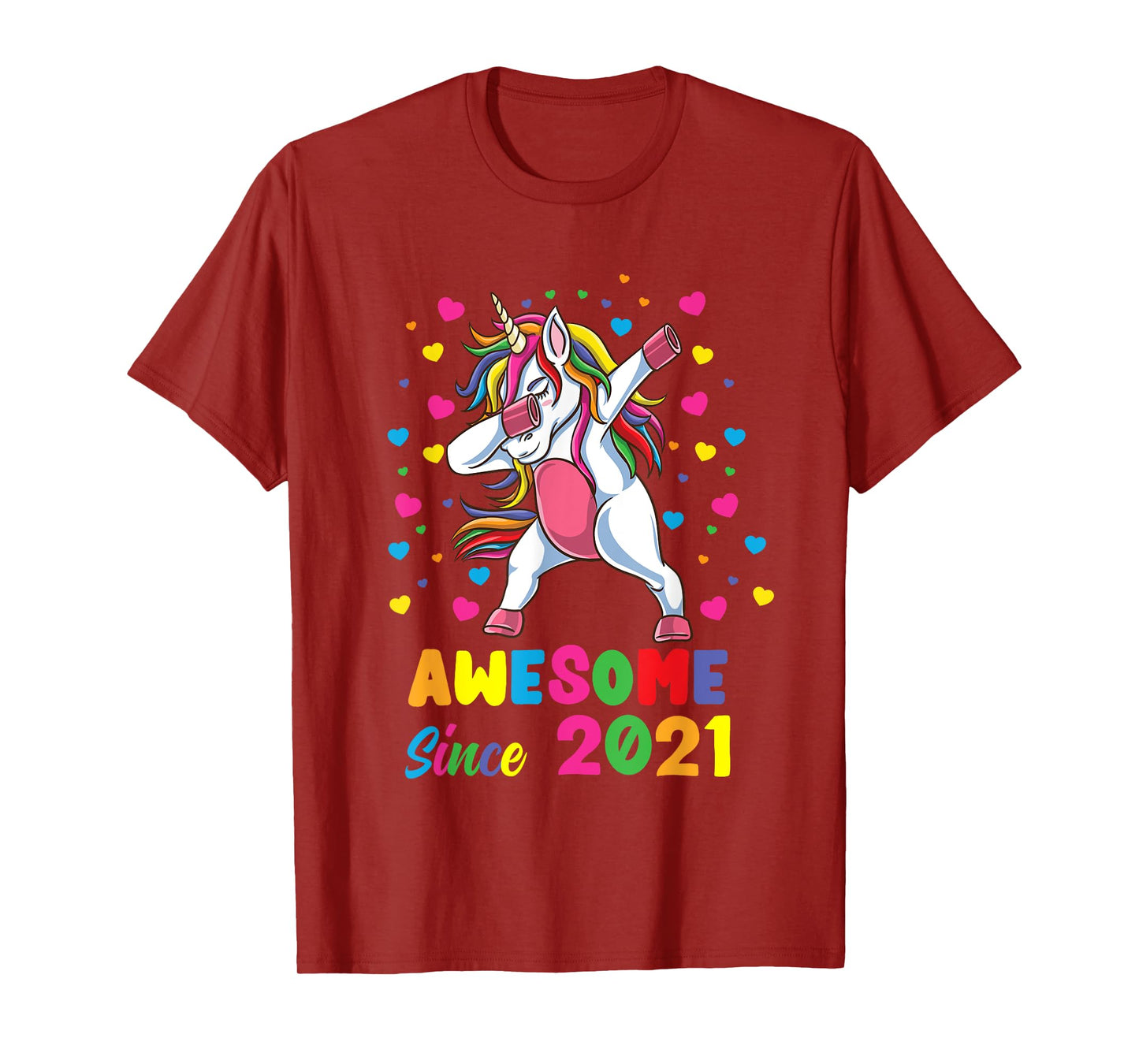 Awesome Since 2021 Dabbing Unicorn 1st Birthday T-Shirt
