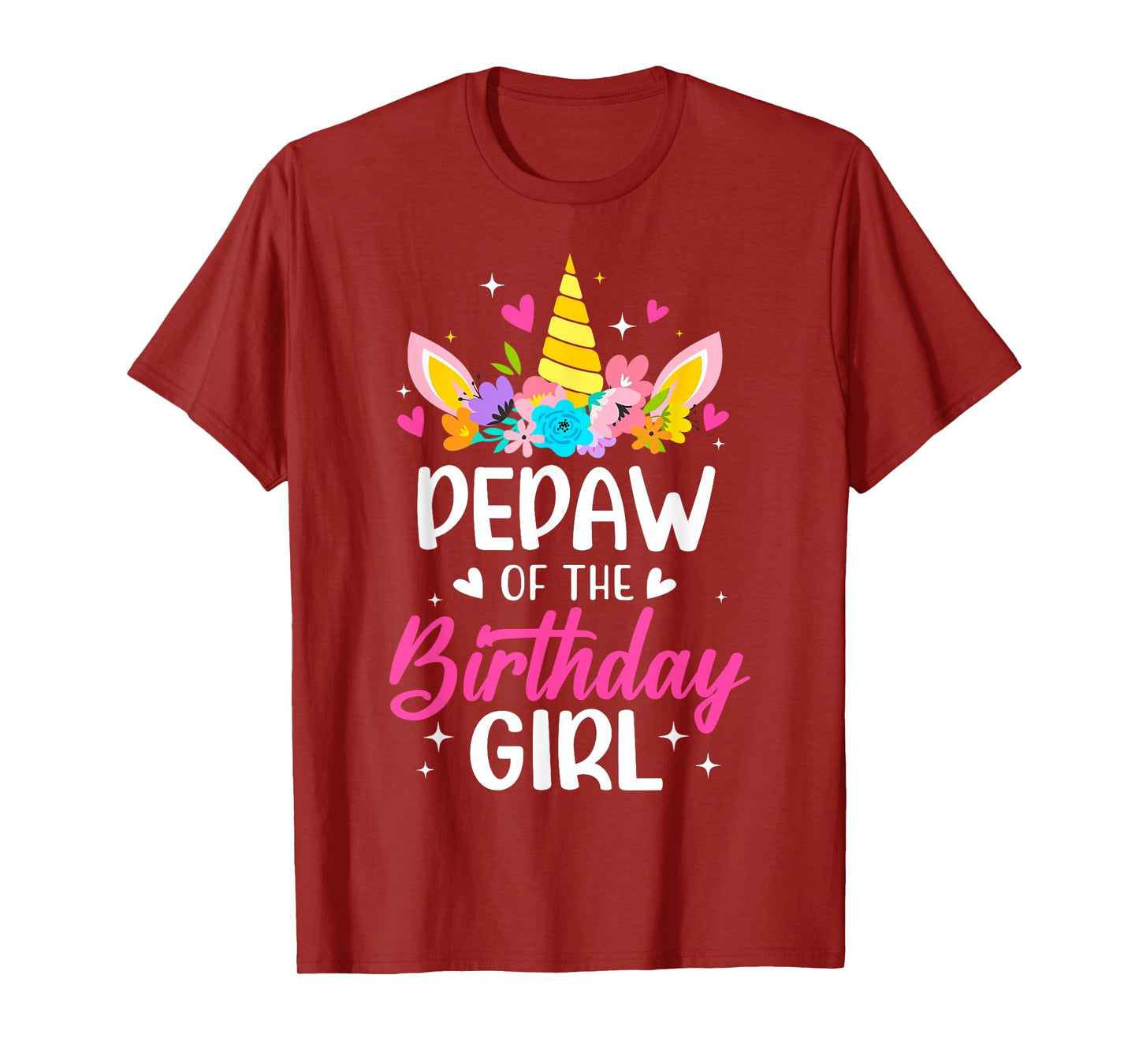 Pepaw Of The Birthday Girl Unicorn Bday Party Family T-Shirt