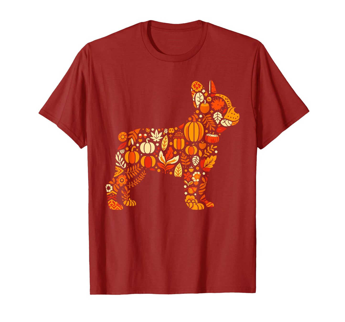 Autumn Pumpkin French Bulldog Thanksgiving Womens Mens Kids T-Shirt