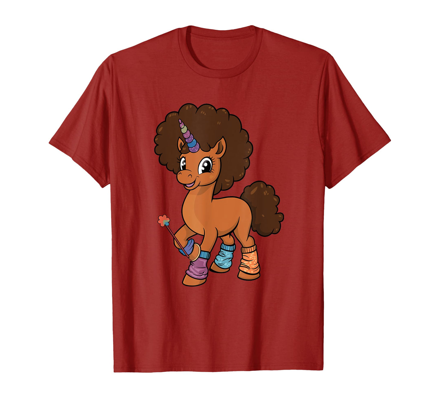 Unicorn With Afro Costume Toddler Girls Melanin African Kids T-Shirt