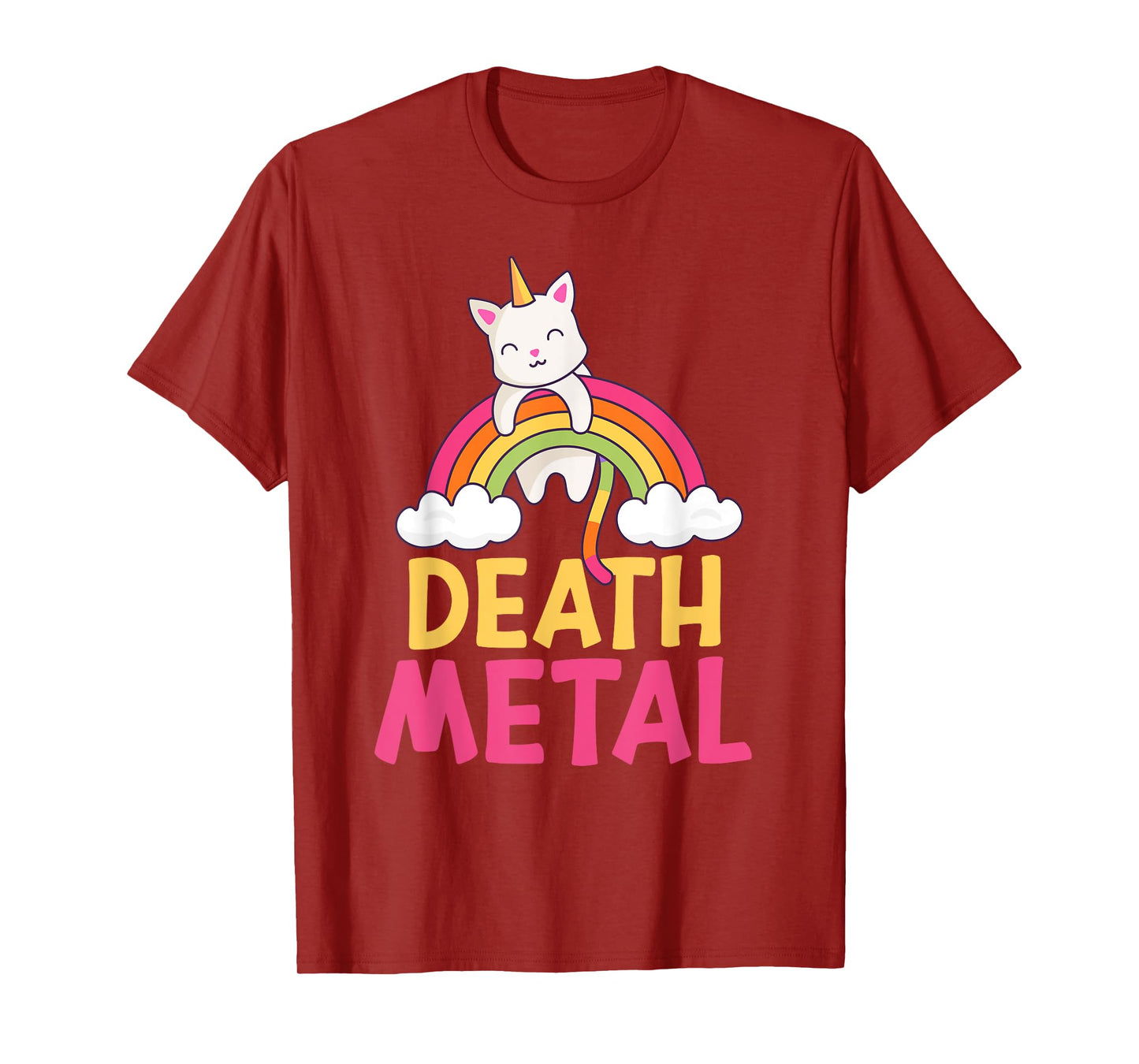 Funny Colorful Death Metal Rainbow Cat Unicorn Unicat T-Shirt