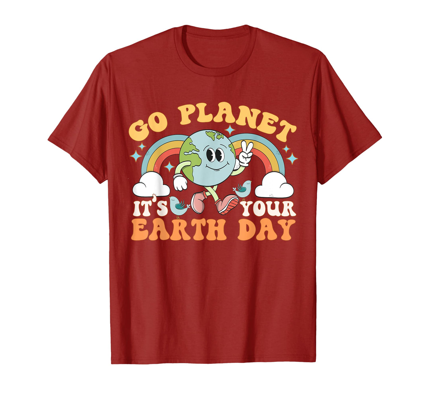 Go Planet It's Your Earth Day Groovy Retro Trendy Kawaii T-Shirt