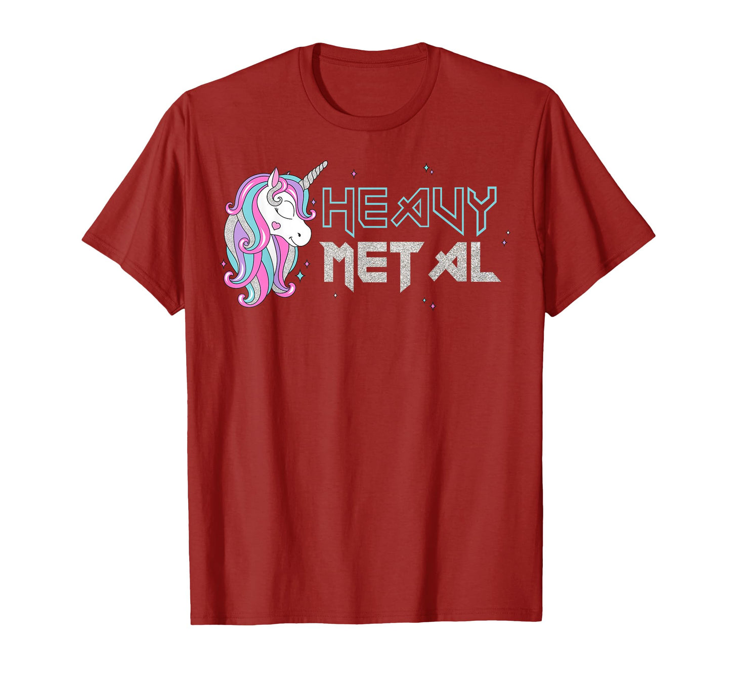 Funny Unicorn Shirt, Ironic Cool Unicorn Heavy Metal Music T-Shirt