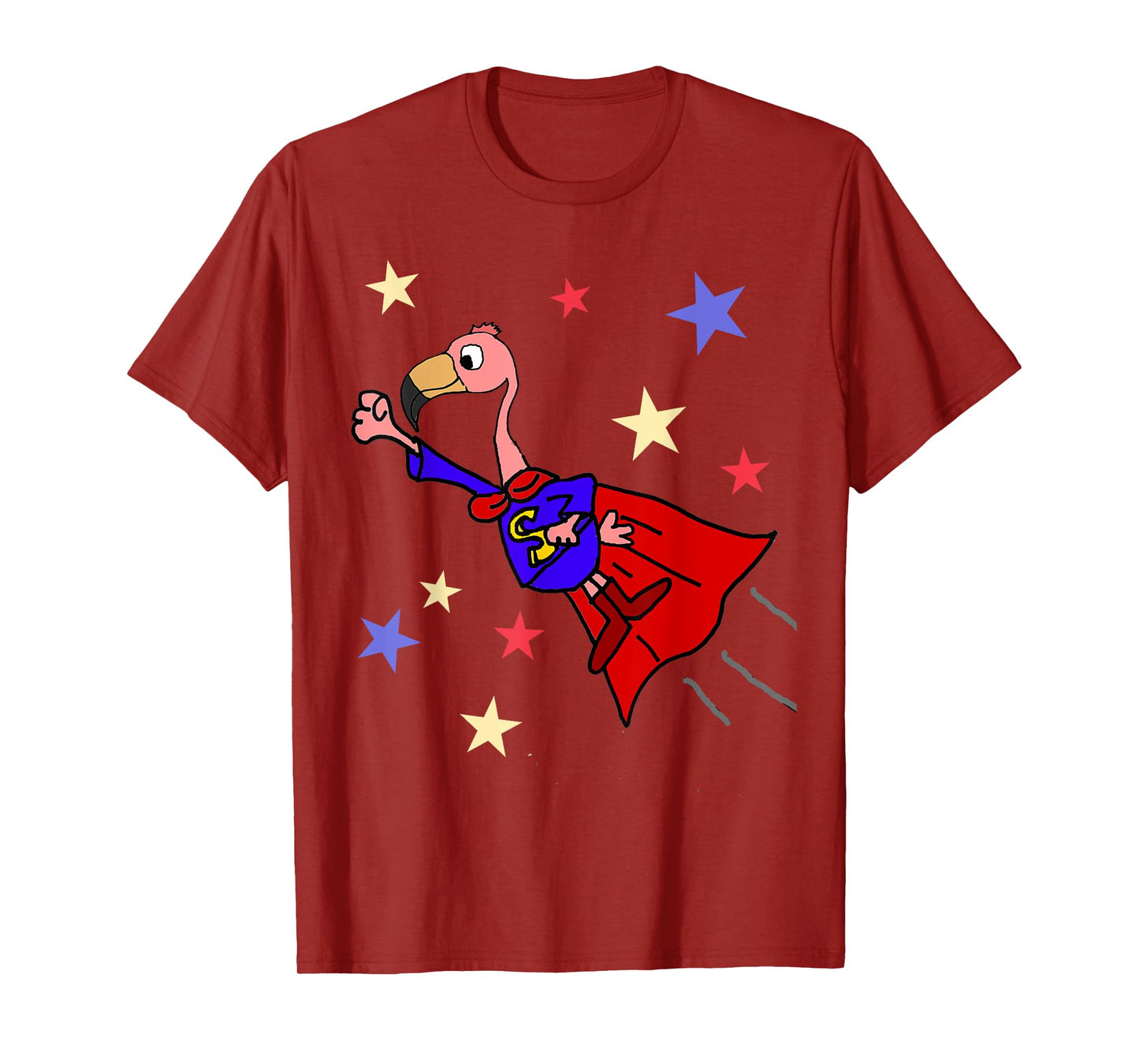 SmileteesFunny Funny Flamingo Flying Superhero T-shirt T-Shirt