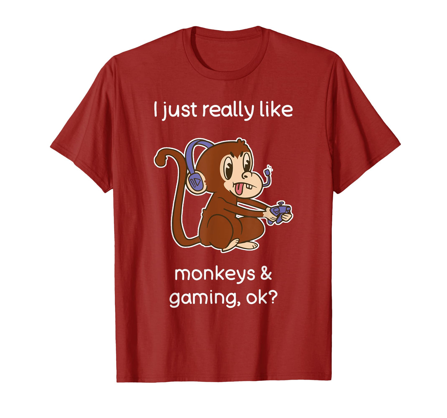 Funny Monkey Lover Gamer Shirt I Love Video Gaming Monkey T-Shirt