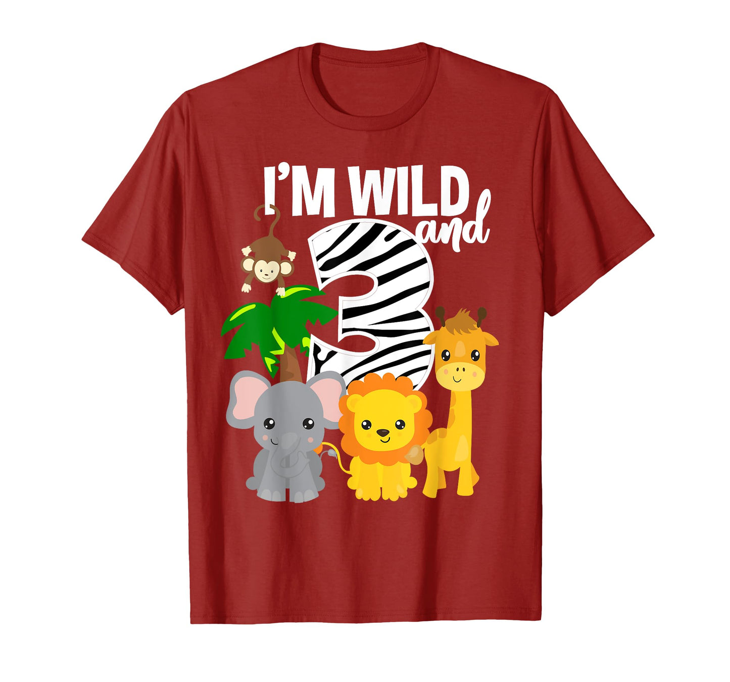 I'm Wild and 3 Zoo Theme Birthday Shirt Safari Jungle Animal T-Shirt