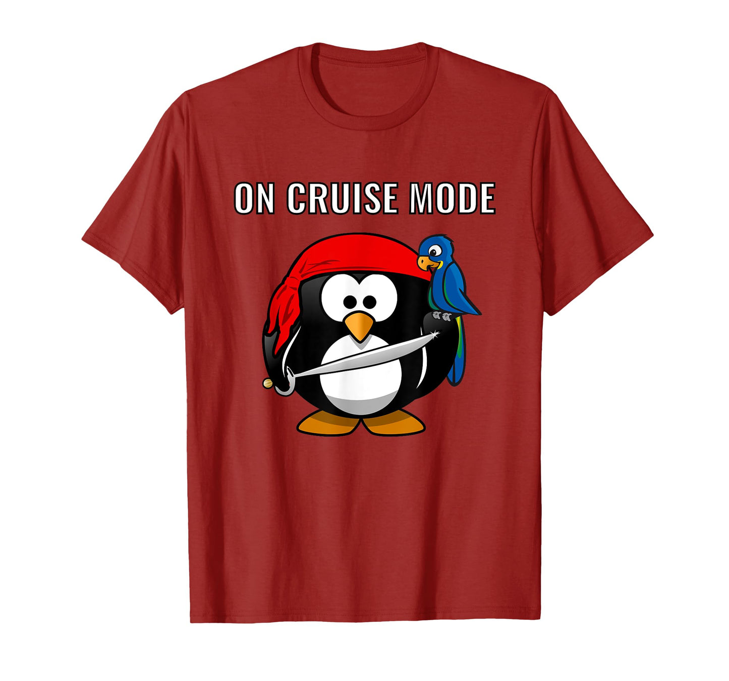On Cruise Mode Cute Vacation Penguin Pirate T-Shirt