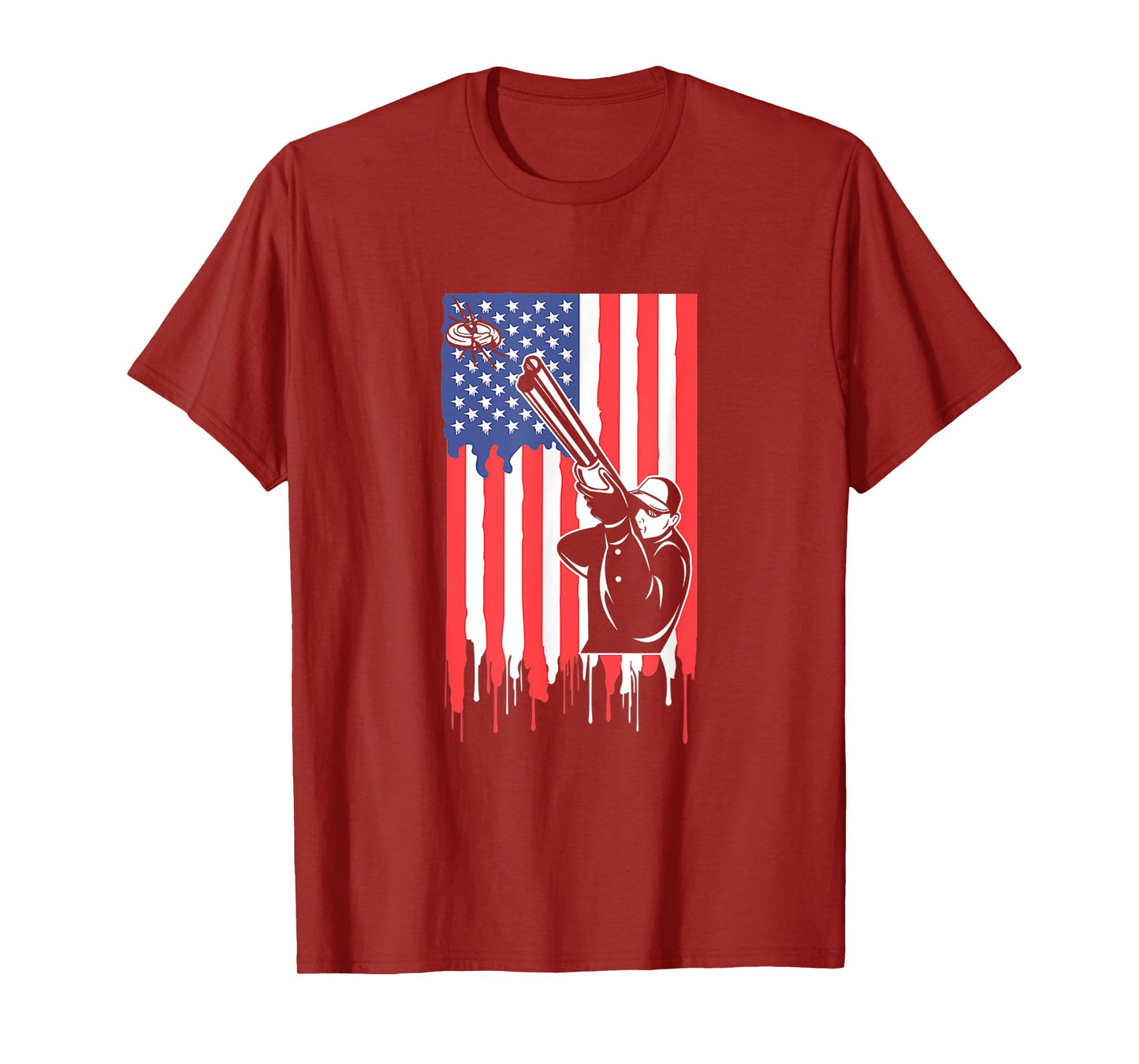 Trap Shooting USA Flag Shirt Proud Clay Shooting Skeet Shoot T-Shirt for Women Kids Men