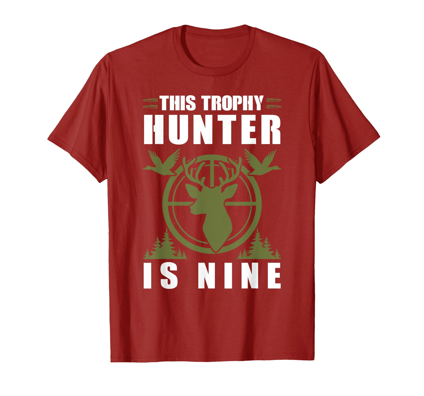 Trophy Hunter Is 9 Years Old Birthday 9th Birthday Squad Kid T-Shirt