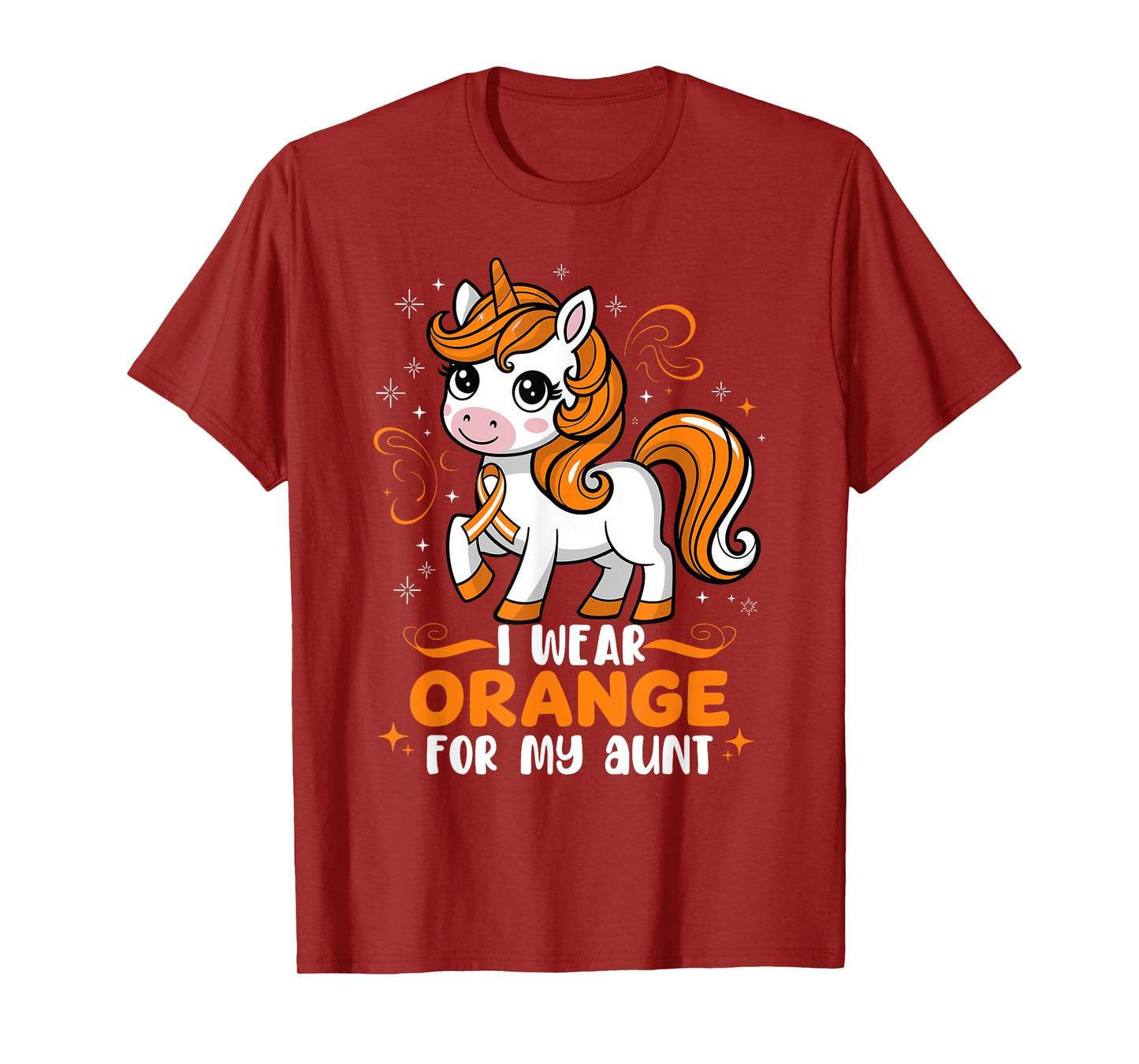 MS Awareness Unicorn I Wear Orange for Support Aunt Auntie T-Shirt