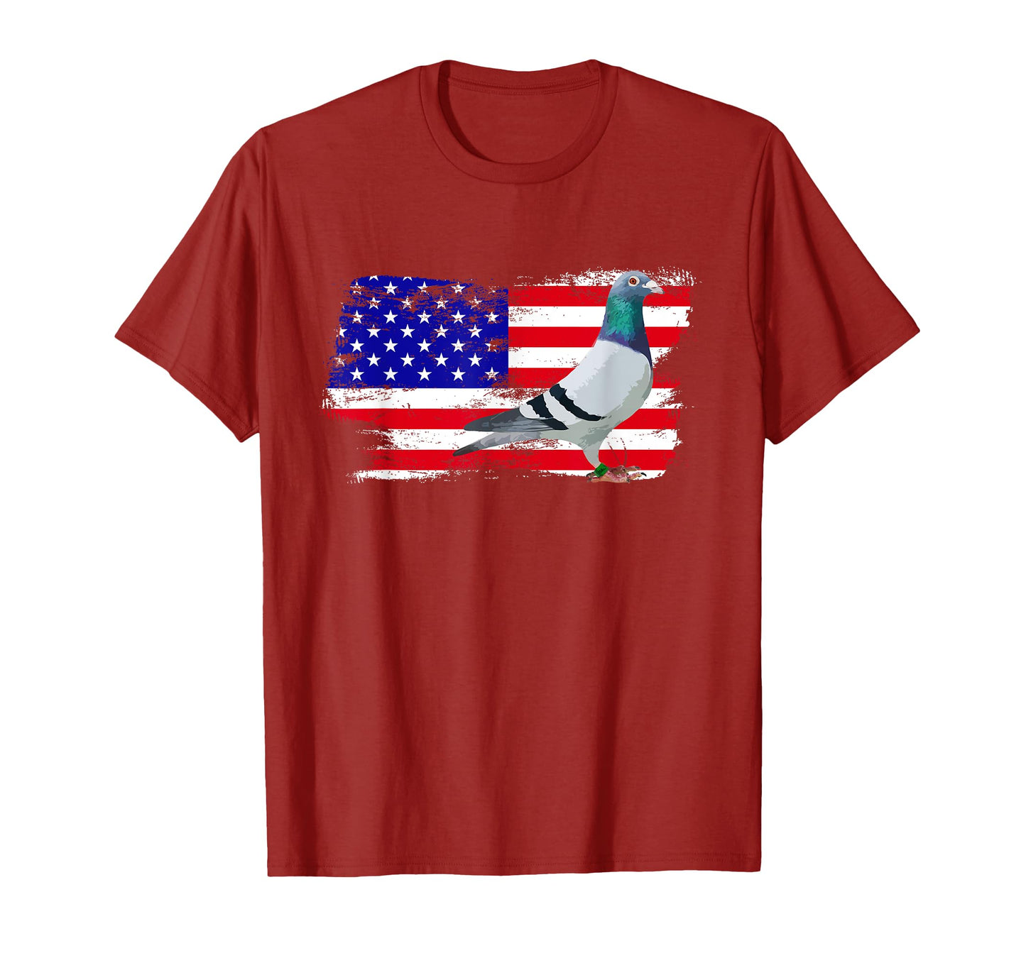 Vintage Pigeon Bird 4th of July USA flag Father's Day Pigeon T-Shirt