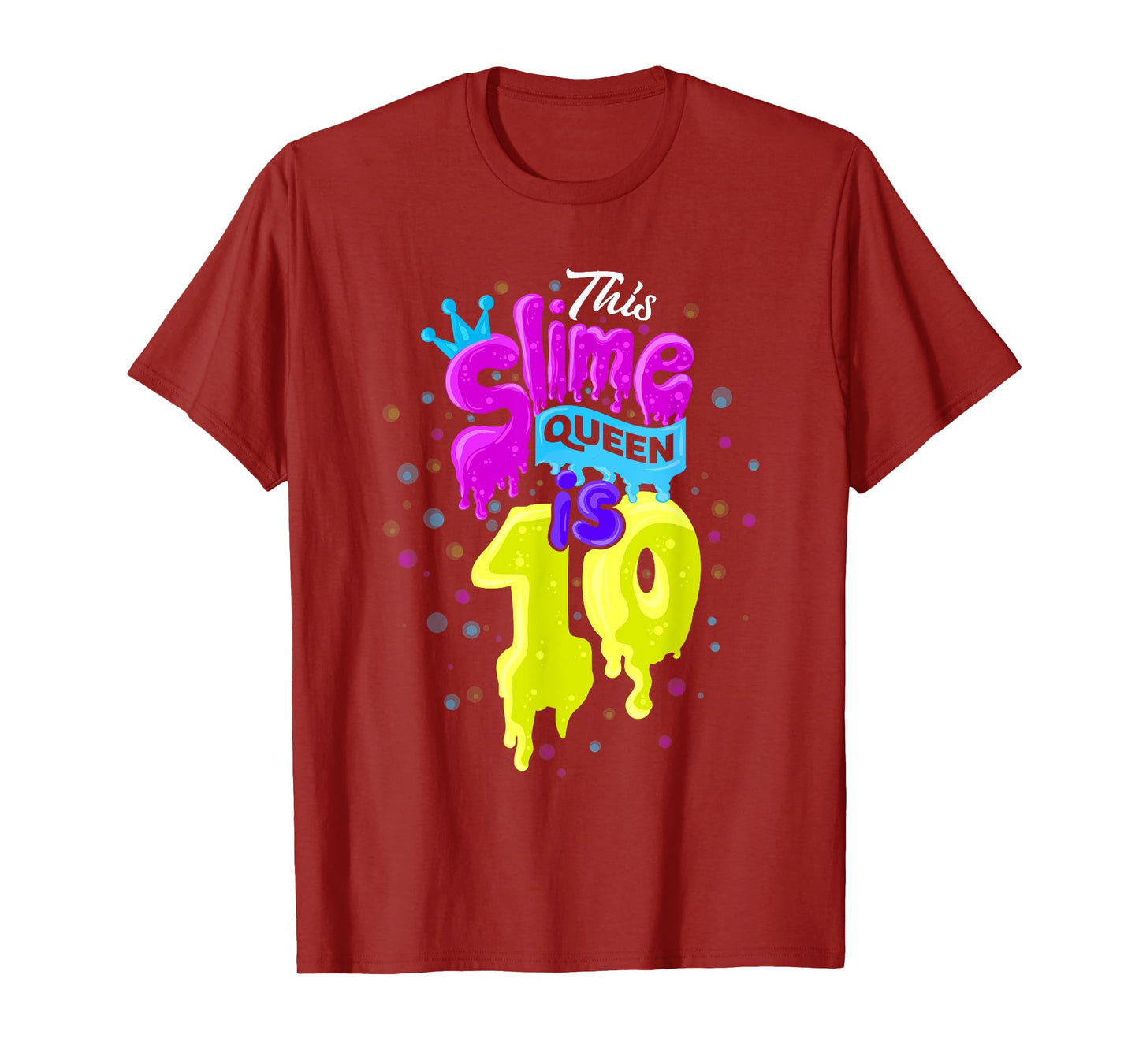 Slime Queen T-Shirt 10th Birthday Slime Shirt 10 T-Shirt