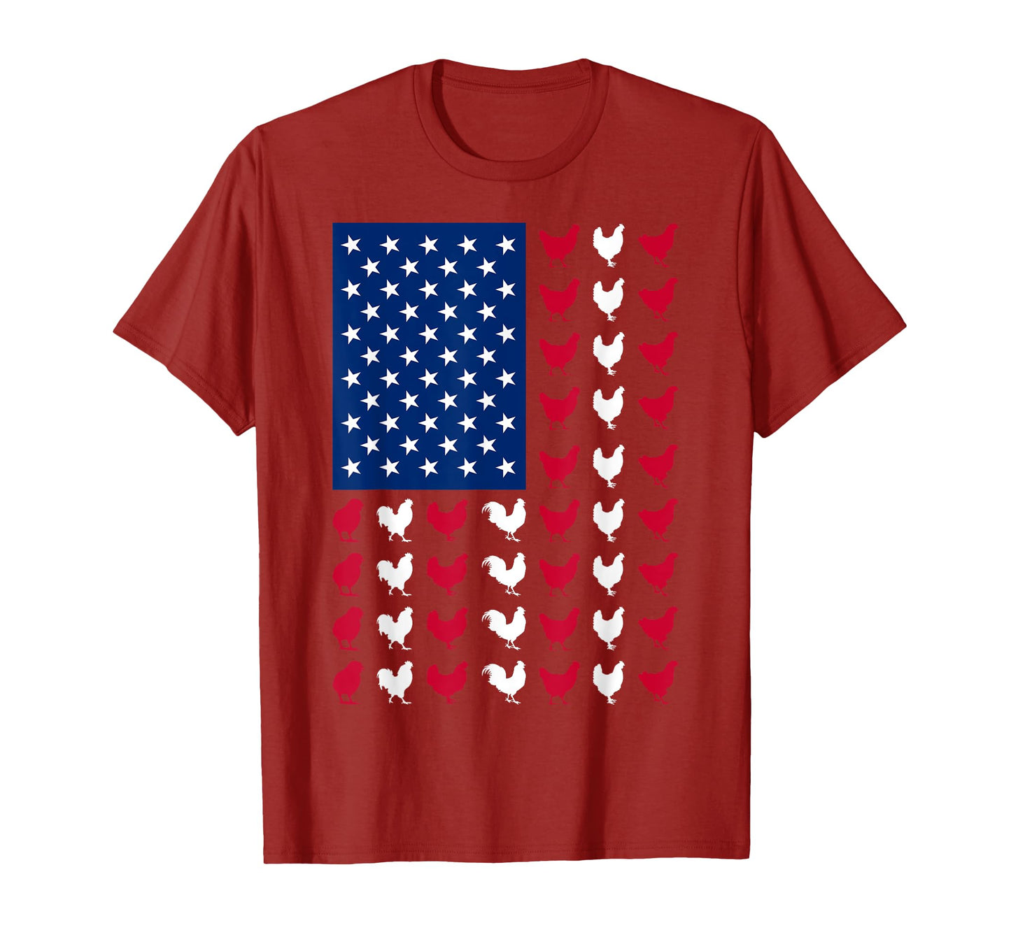 4th of July Chicken Lovers Funny USA American Flag Patriotic T-Shirt