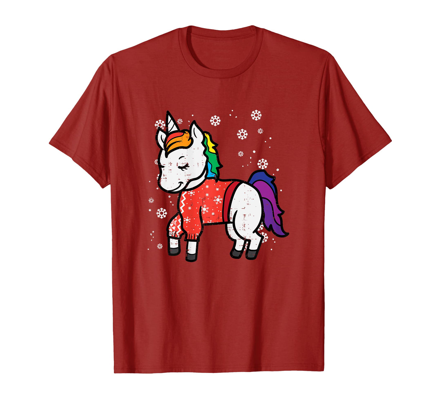 Unicorn Ugly Christmas Sweater Xmas Toddler Girls Kids Women T-Shirt