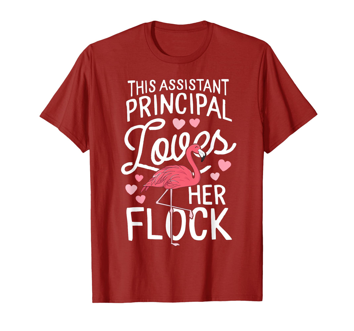This Assistant Principal Loves Her Flock Flamingo Teacher Men Women Kids T-Shirt