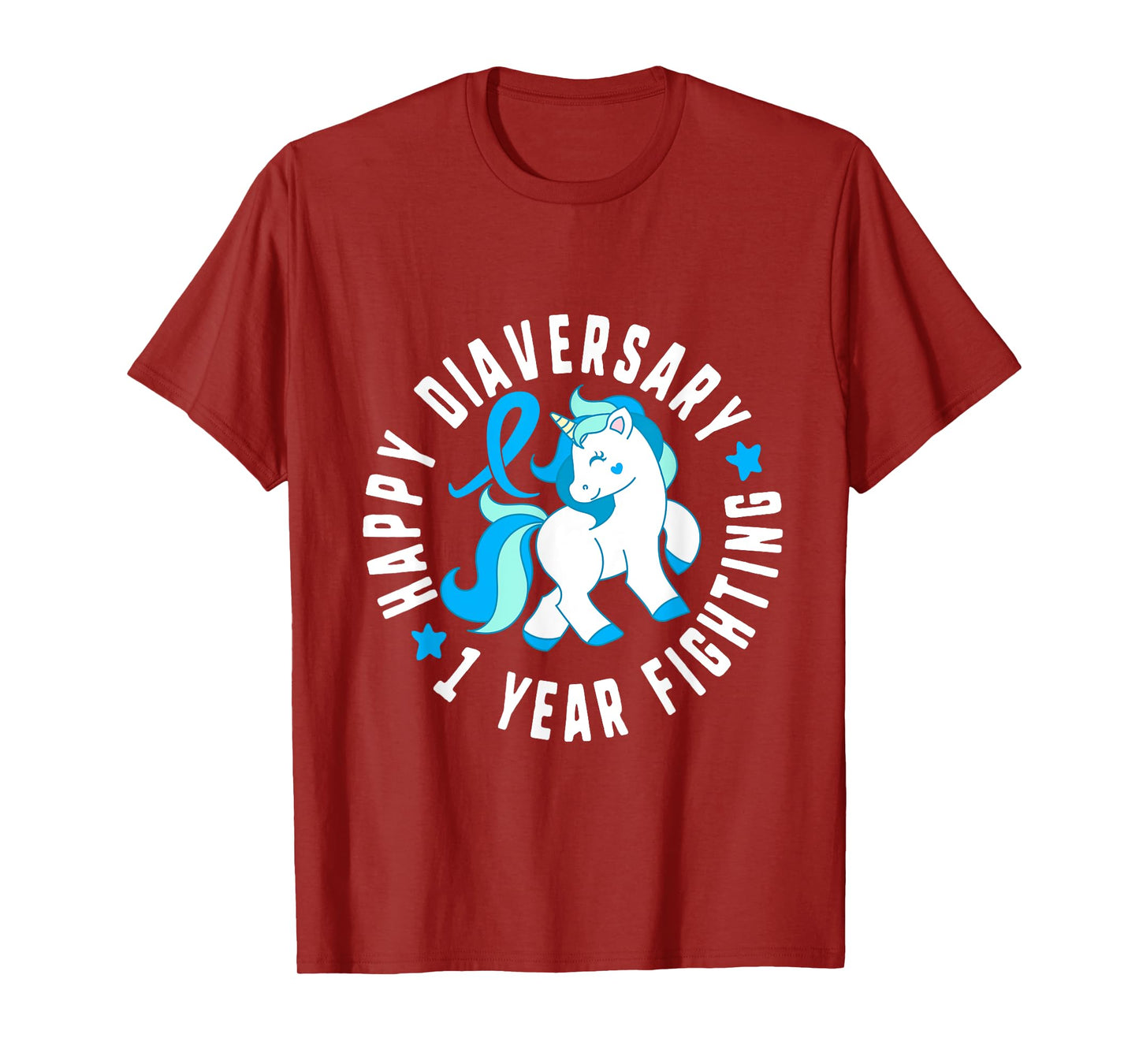 Happy Diaversary 1 Year Fighting Diabetes T1 Awareness Cute T-Shirt