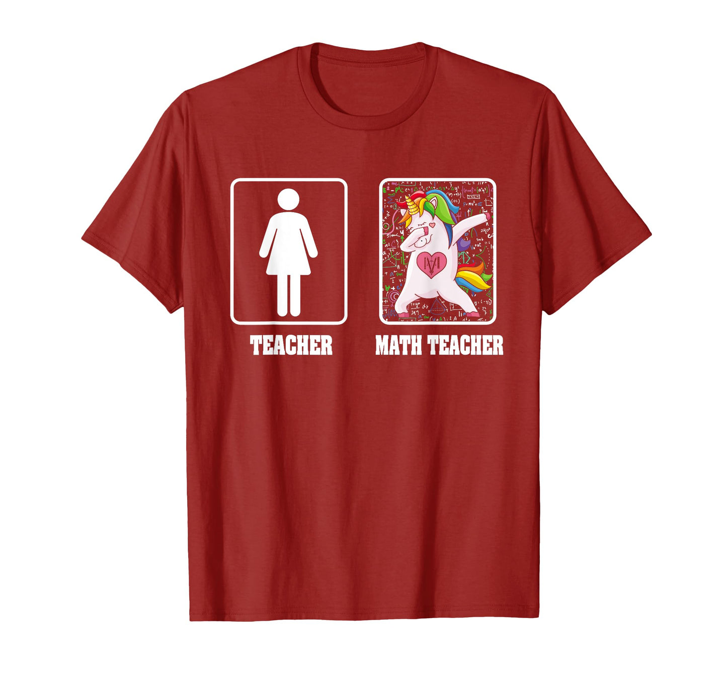 Woman Math Teacher Unicorn Dabbing Style Funny Mathematics T-Shirt
