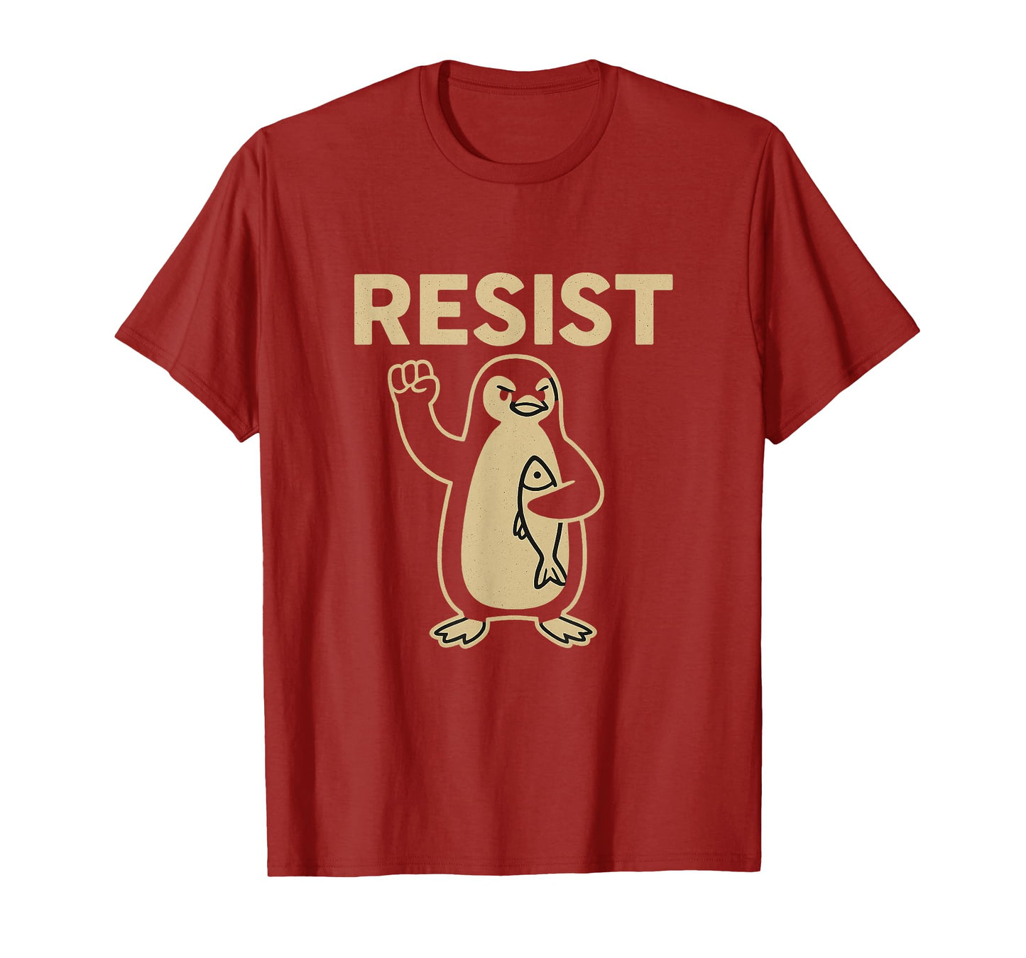 Funny Vintage Resist Penguin Activism Graphic Design T-Shirt