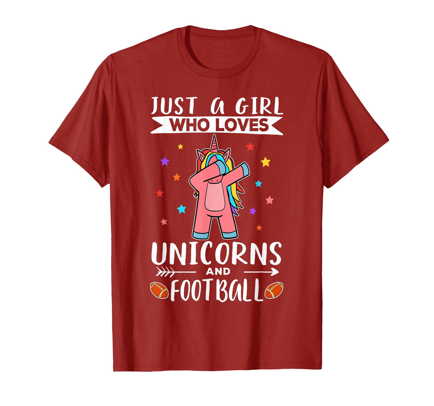 Just A Girl Who Loves Unicorns And Football Unicorn T-Shirt