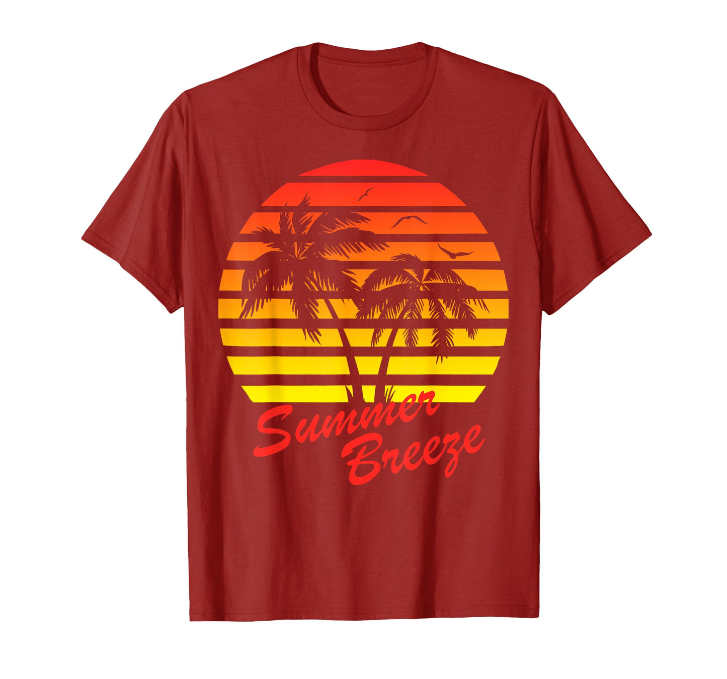 Summer Breeze 80s summer Beach Palm Tree Sunset T-Shirt T-Shirt for Men Women Girls Kids
