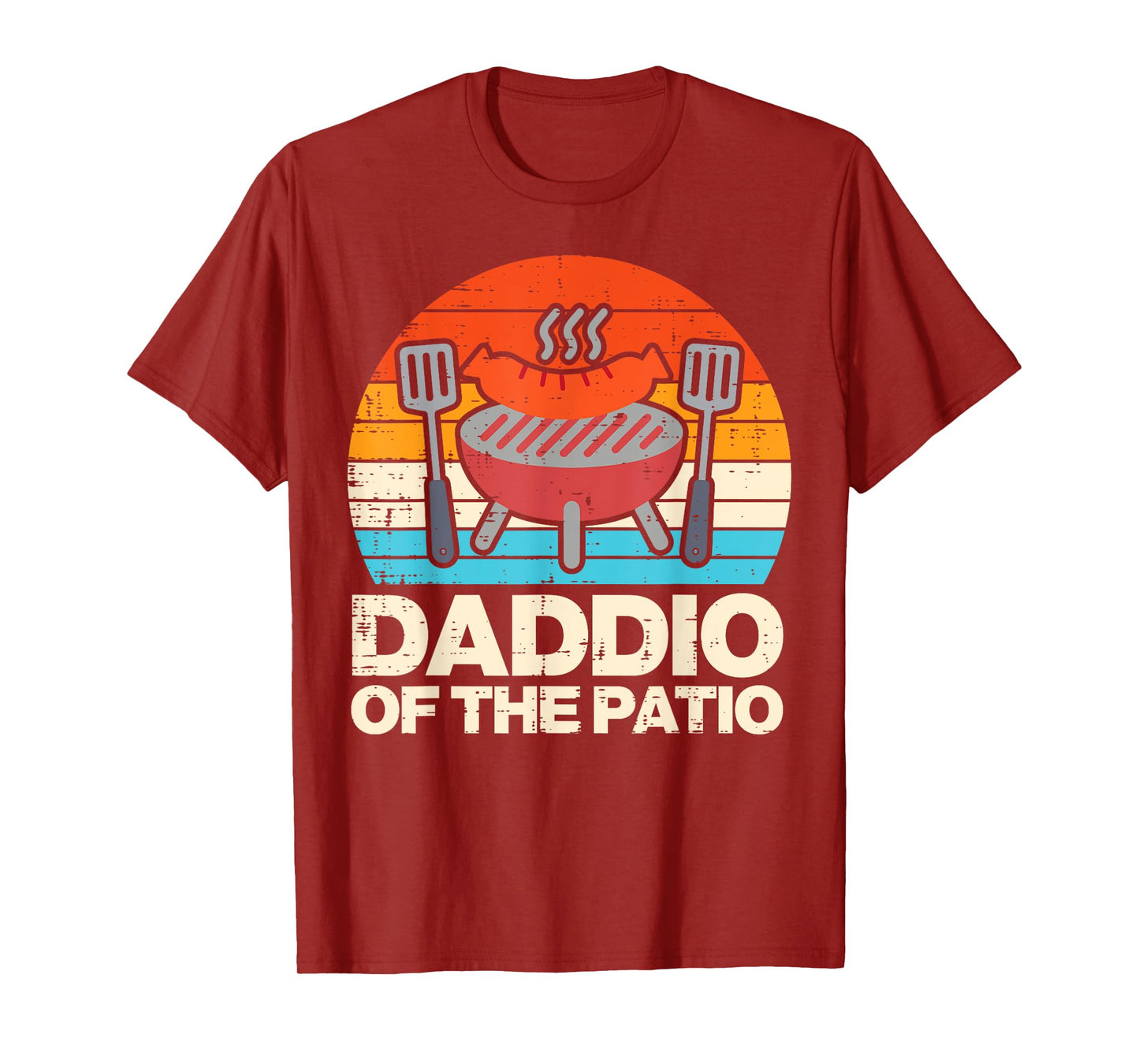 Daddio Of The Patio Sunset Retro Grilling Daddy Dad Papa Men T-Shirt