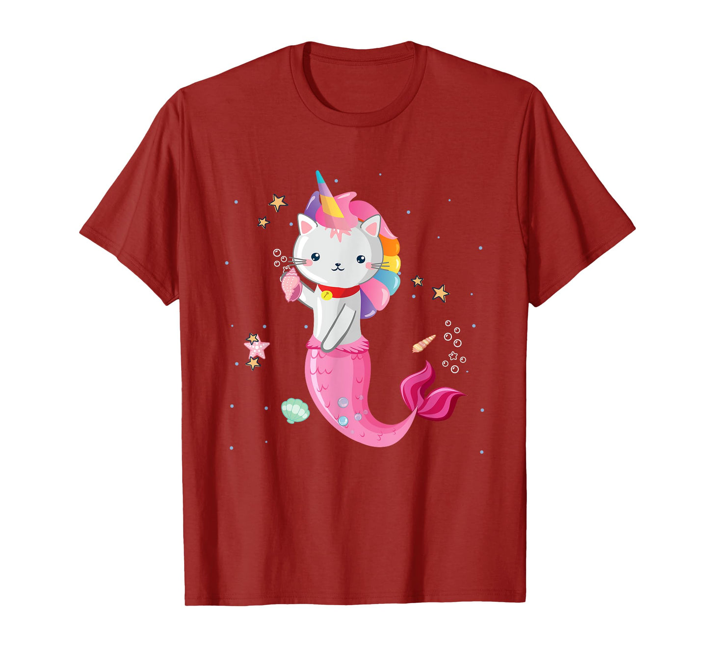Cat Mermaid Unicorn Girl Kids T-Shirt