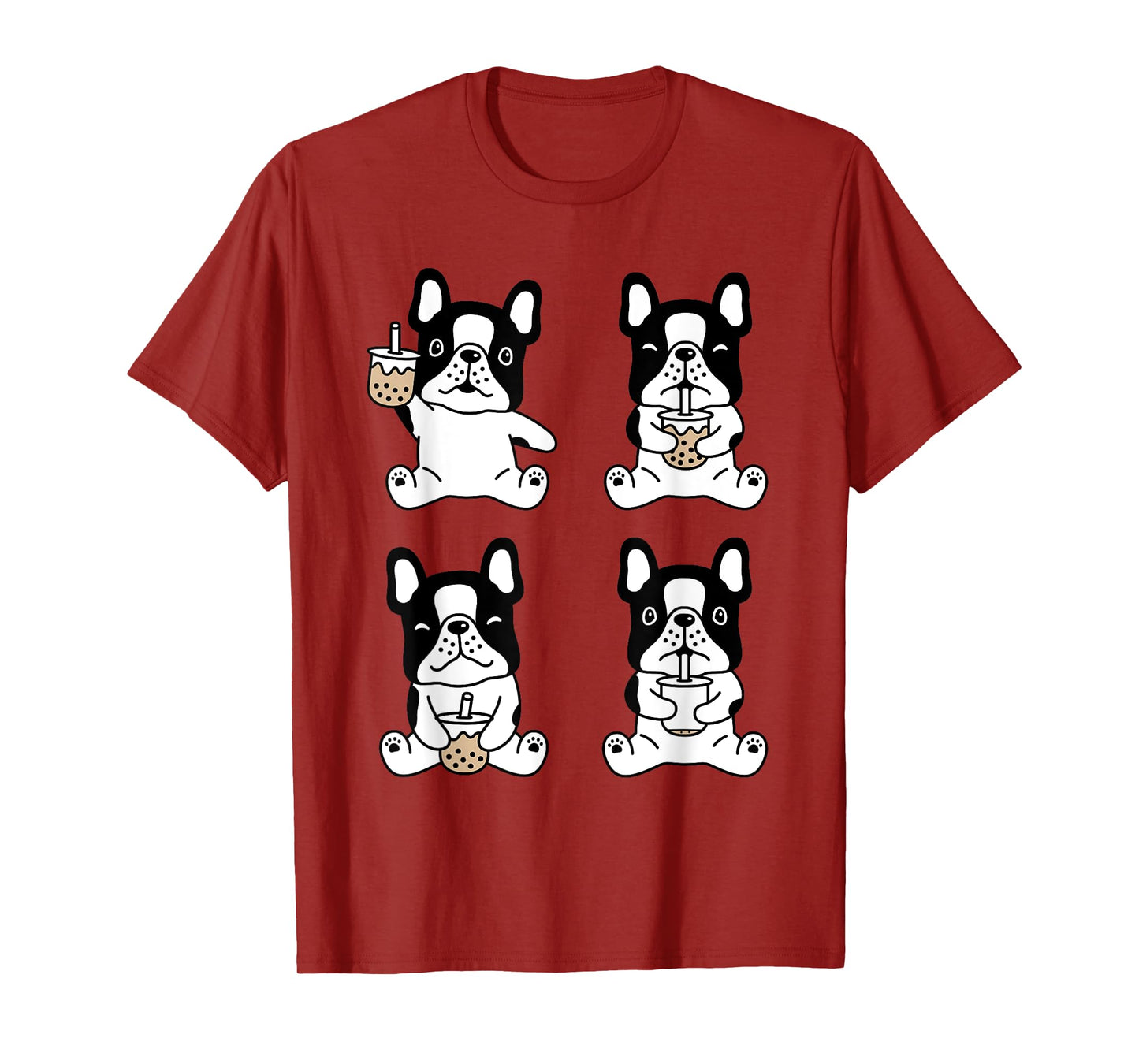 Kawaii French bulldog Bubble Tea Frenchie Dog Drink Boba Tea T-Shirt