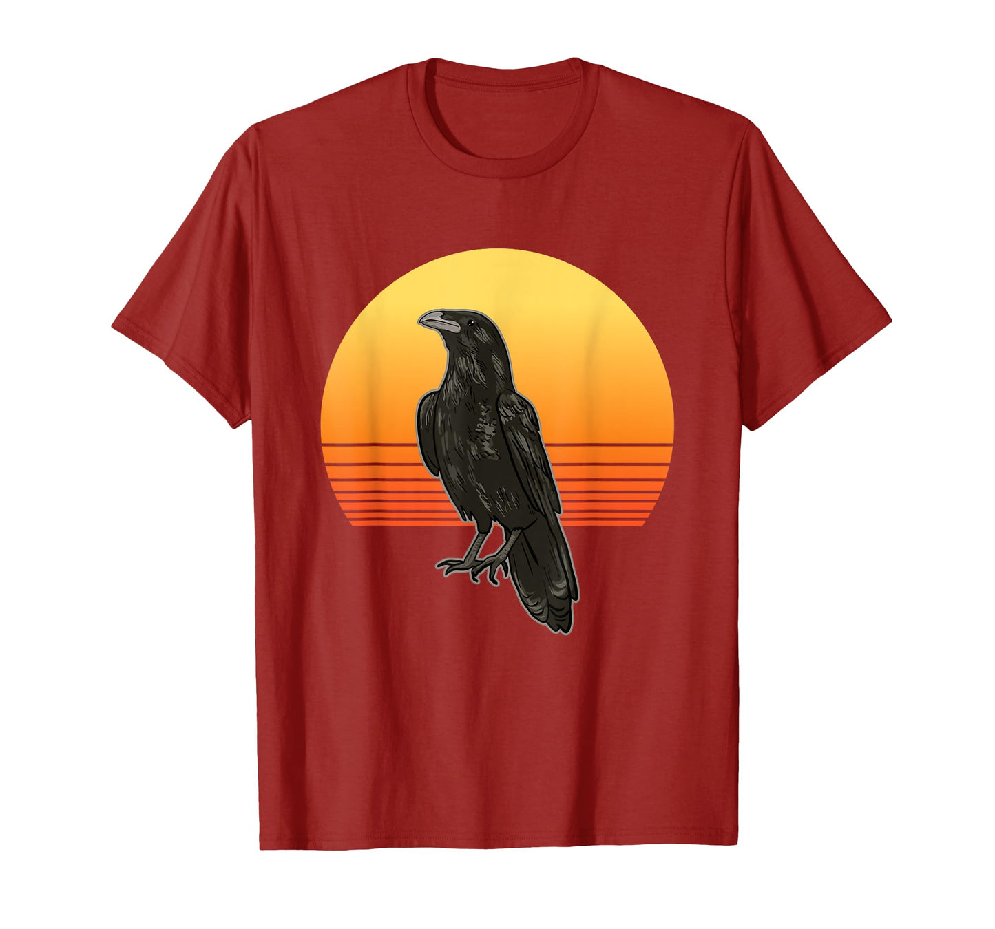 Retro Crow Bird Sun for Crow and Raven Lovers T-Shirt