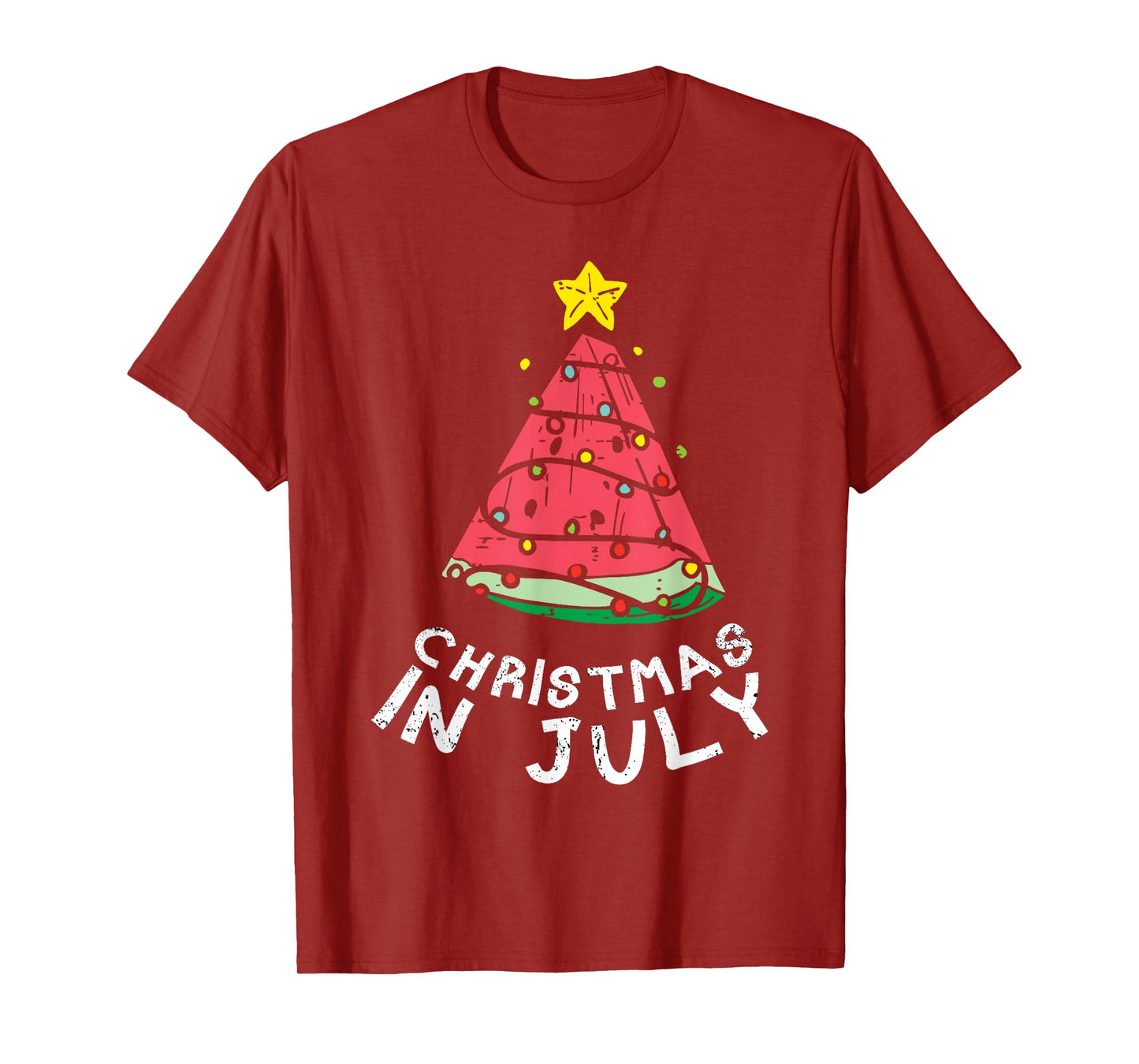 Christmas In July Watermelon Xmas Tree Summer Men Women Kids T-Shirt