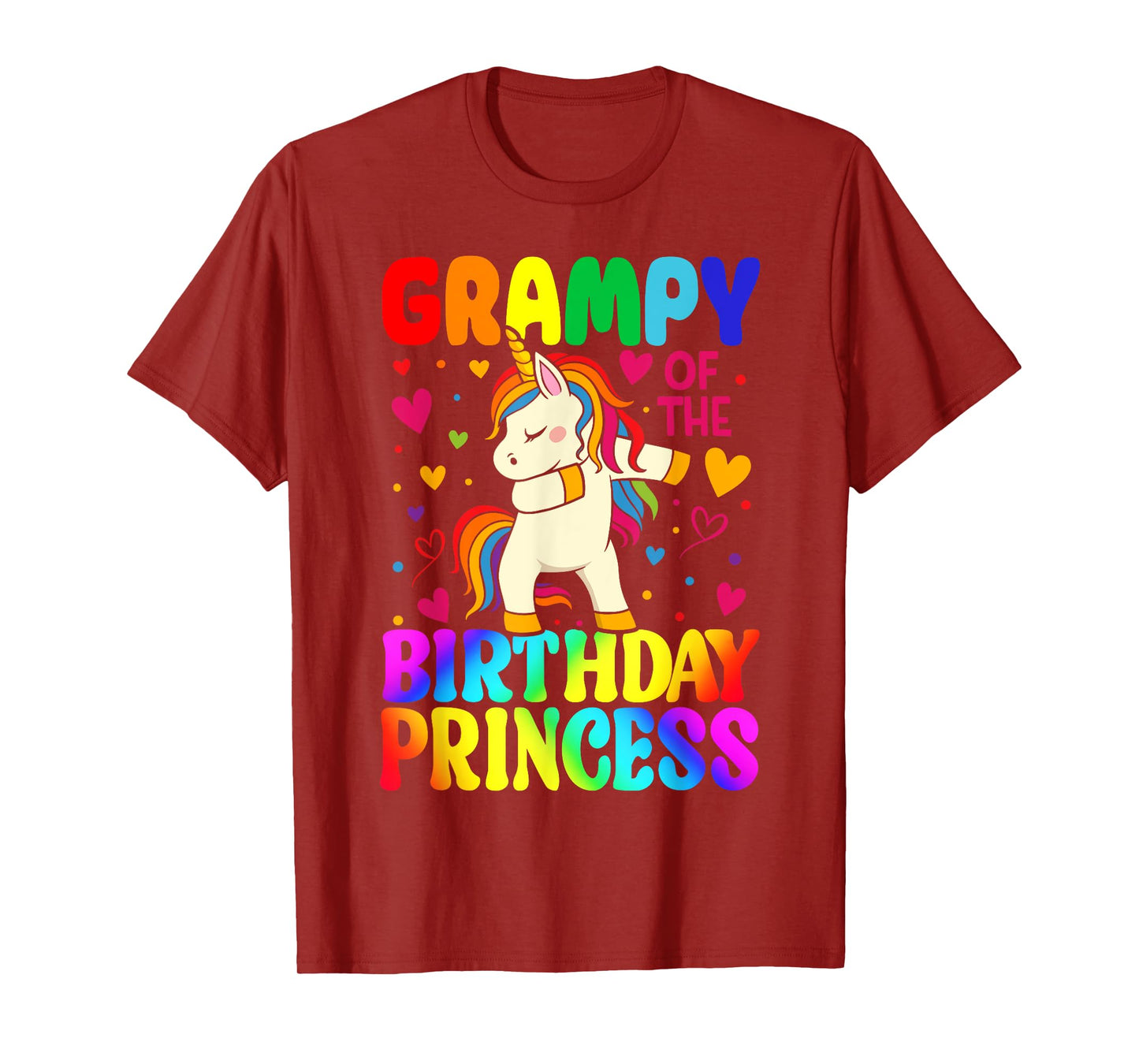 Grampy Of The Birthday Princess Unicorn Matching Family T-Shirt